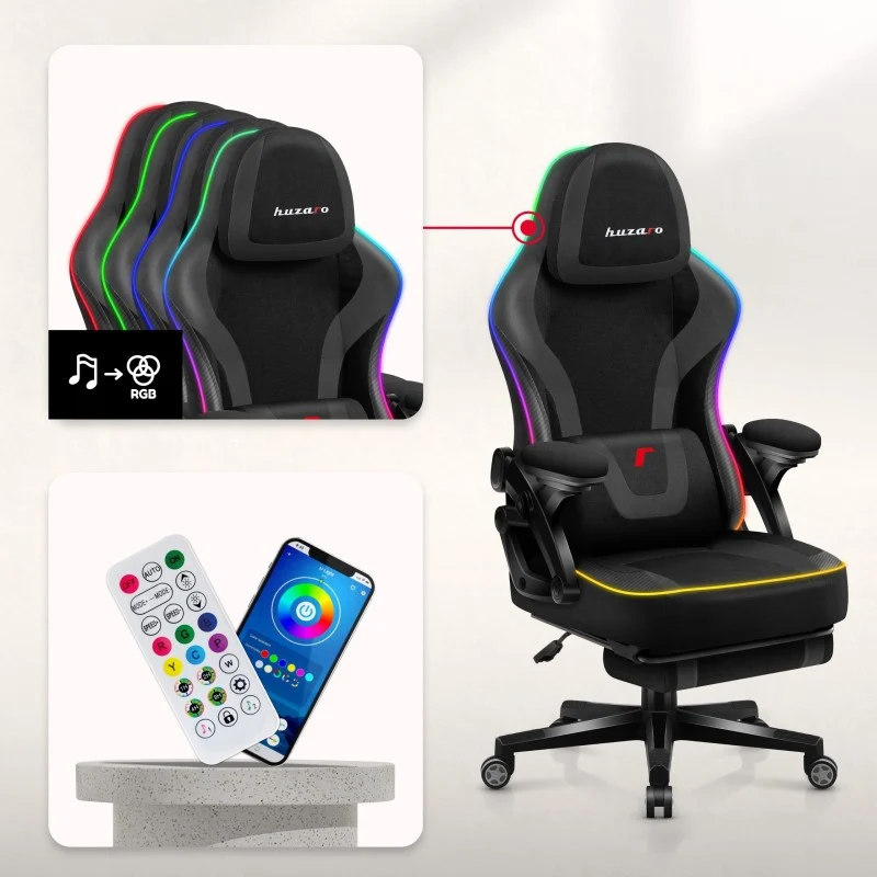 Gaming-Stuhl Huzaro Force 4.6 RGB Smart Black Mesh