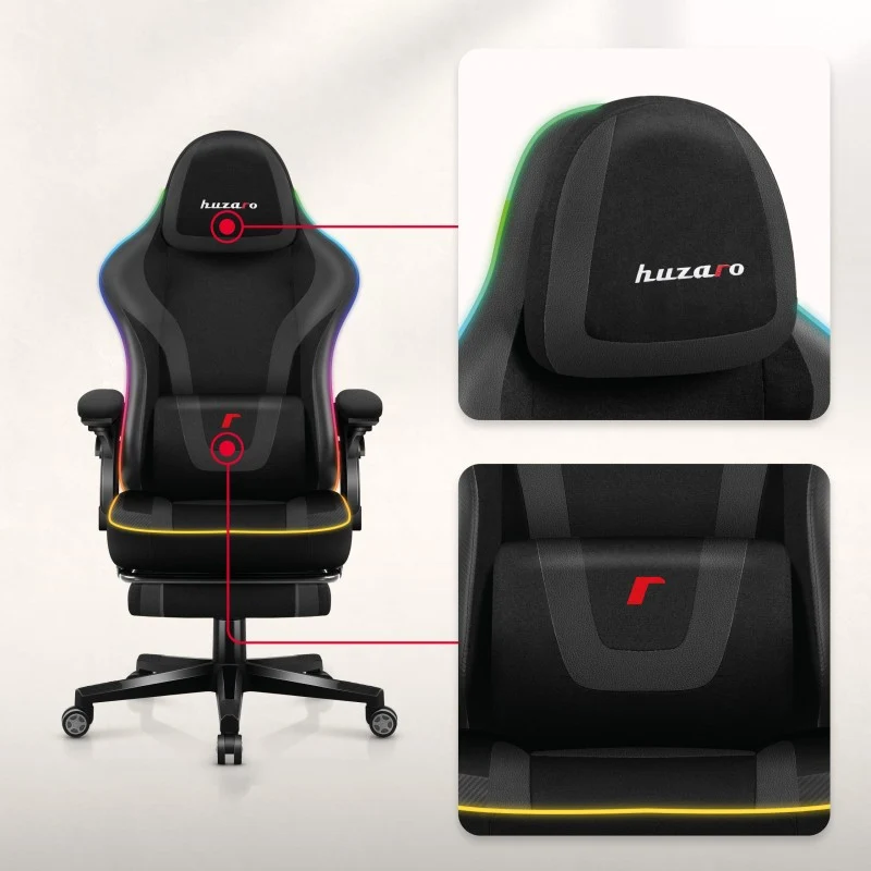 Gaming-Stuhl Huzaro Force 4.6 RGB Smart Black Mesh