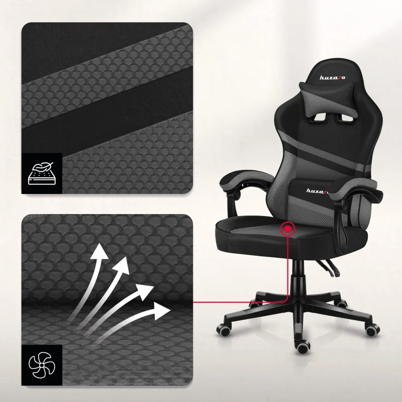 Gaming-Sessel HUZARO FORCE 4.4 Grey Mesh