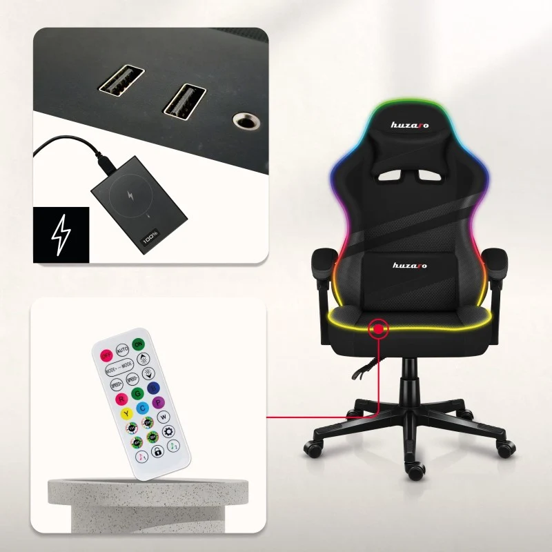 Gaming-Sessel HUZARO FORCE 4.4 RGB Schwarz
