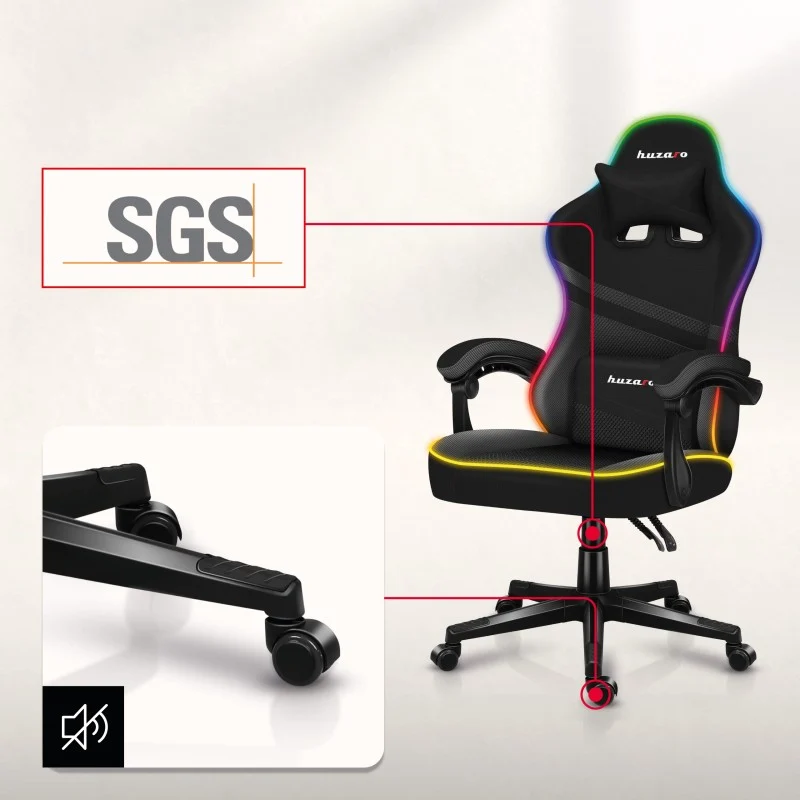 Gaming-Sessel HUZARO FORCE 4.4 RGB Schwarz