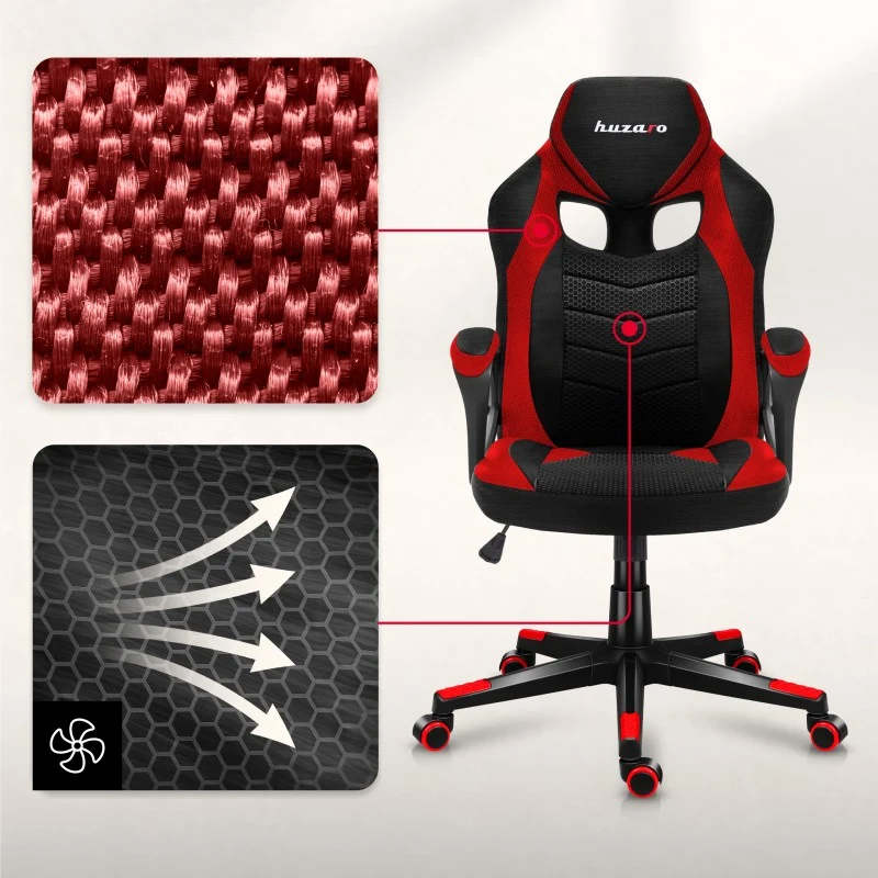 Gaming-Stuhl HUZARO FORCE 2.5 Rot Mesh