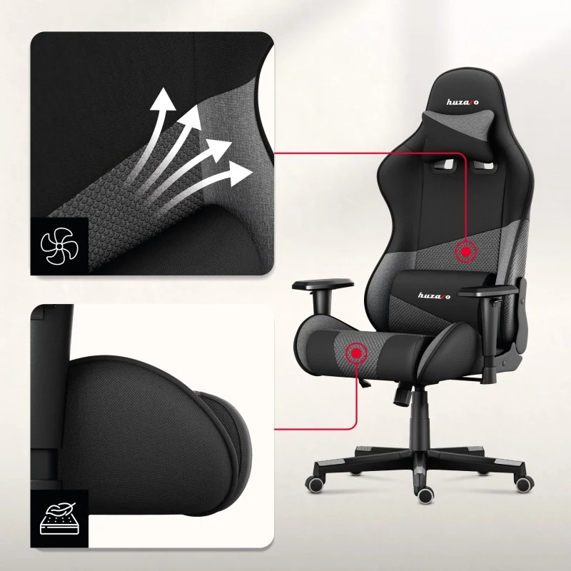 Gaming-Stuhl HUZARO FORCE 6.2 Grey Mesh