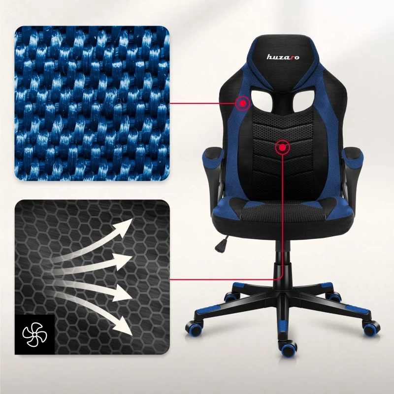 Gaming-Stuhl HUZARO FORCE 2.5 Blue Mesh