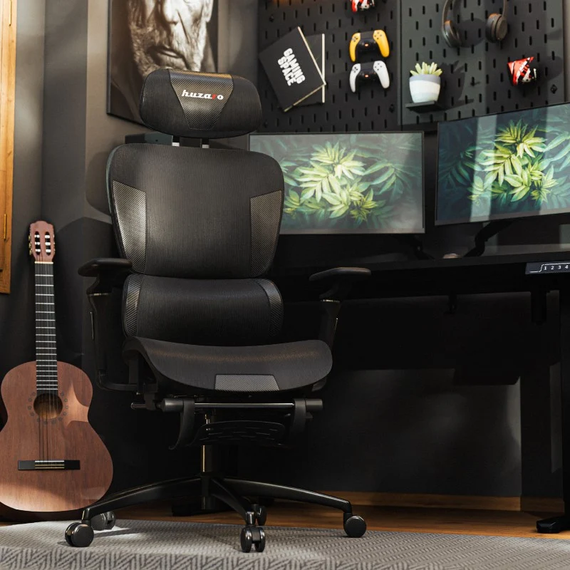 Gaming-Sessel mit Fußstütze HUZARO COMBAT 7.9 Black
