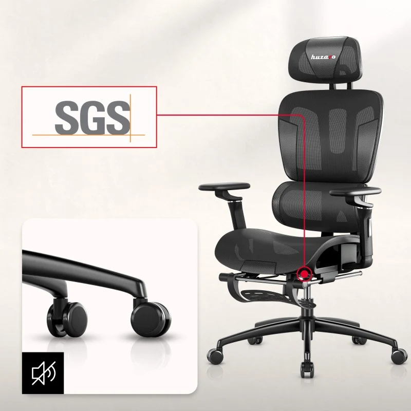 Gaming-Sessel mit Fußstütze HUZARO COMBAT 7.9 Black