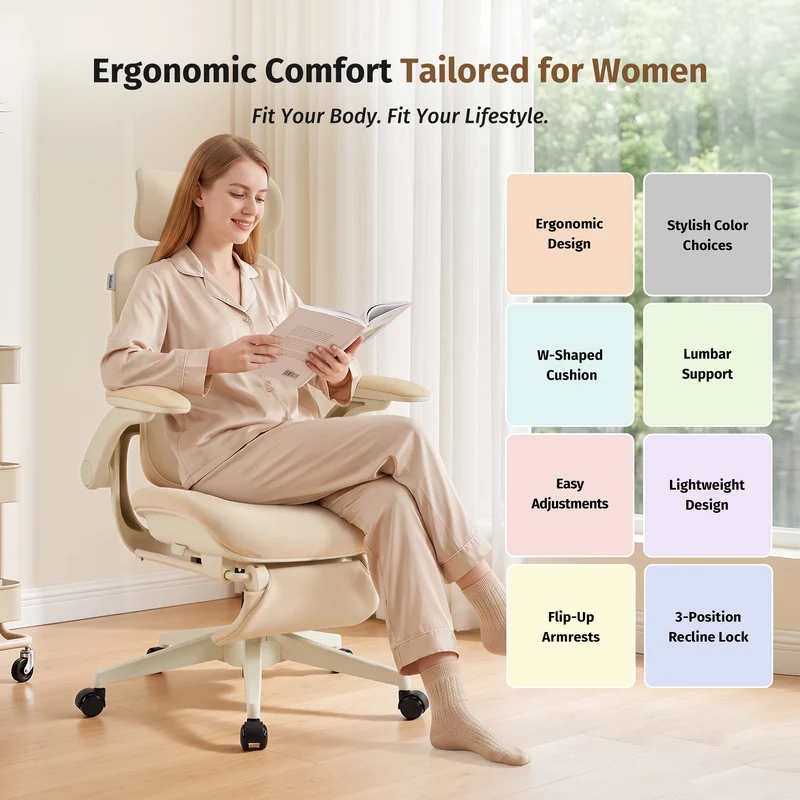 Welax S4 Pro – Ergonomic Office Chair with Foldable Backrest
