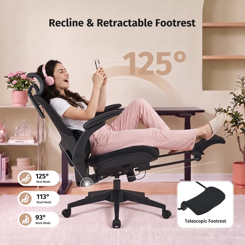 Welax S4 Pro – Ergonomic Office Chair with Foldable Backrest