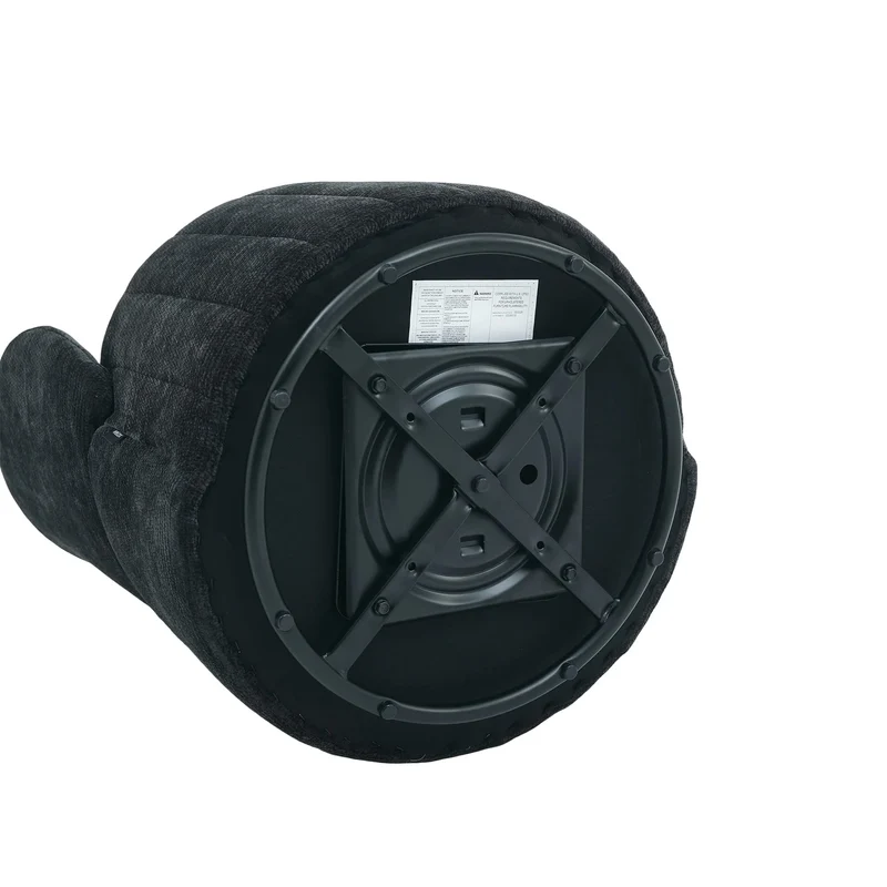 Barrel Accent Chair with 360° Swivel & Foldable Backrest