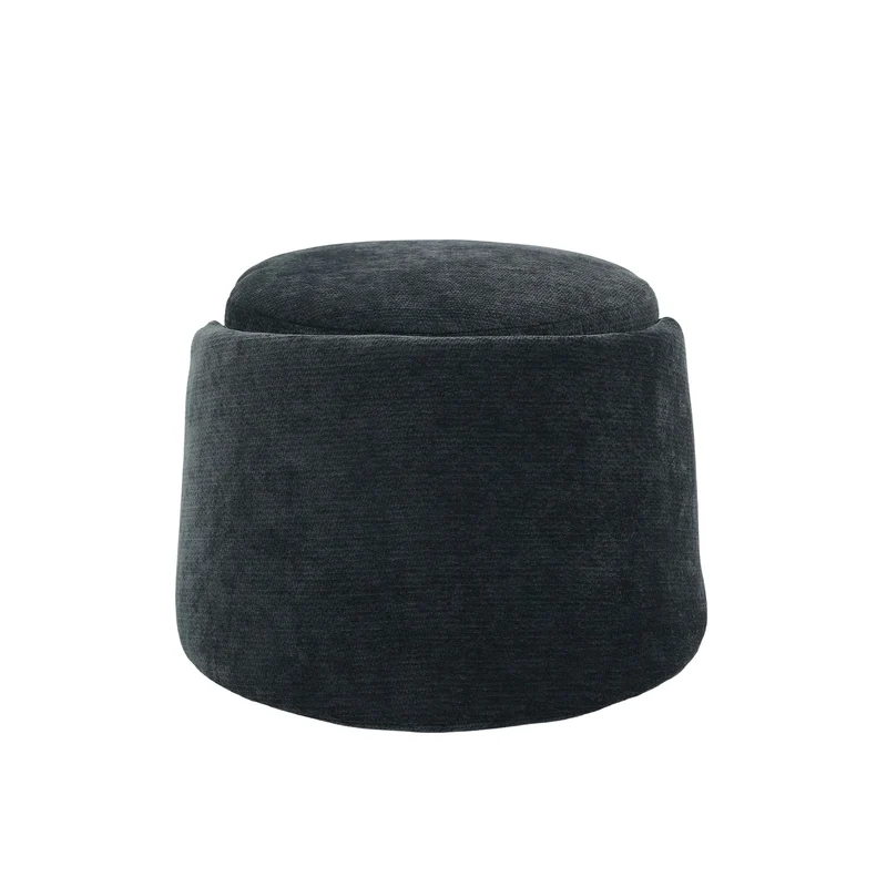 Barrel Accent Chair with 360° Swivel & Foldable Backrest