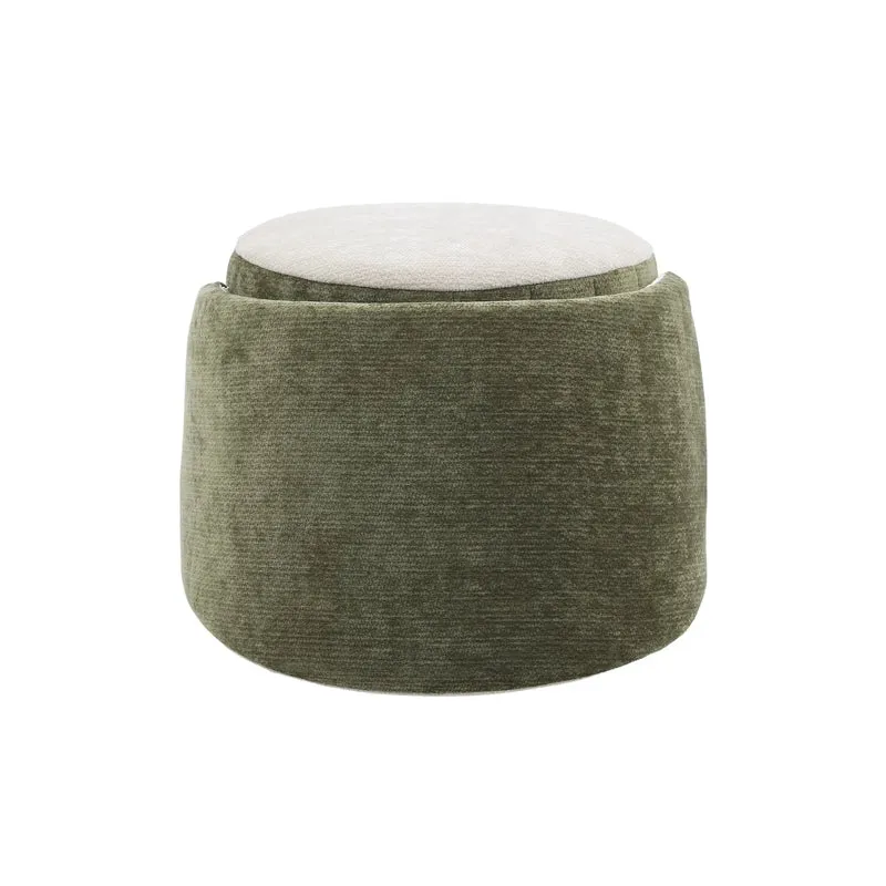 Barrel Accent Chair with 360° Swivel & Foldable Backrest