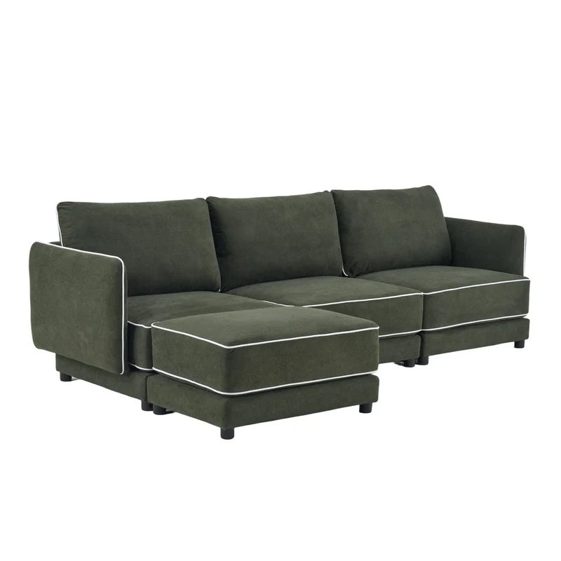 SF10 Modern Piped-Edge Sofa