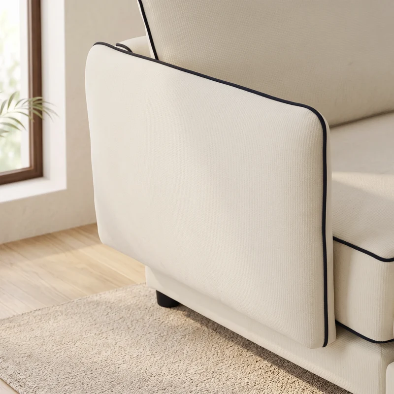 SF10 Modern Piped-Edge Sofa