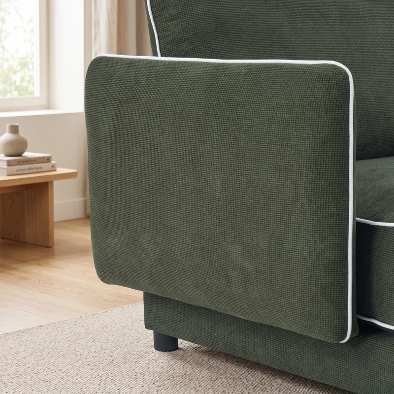 SF10 Modern Piped-Edge Sofa