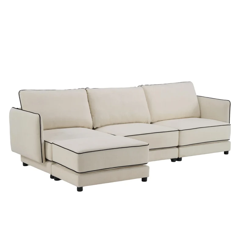 SF10 Modern Piped-Edge Sofa