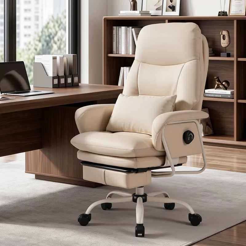Nora Ergonomic Leather Chair with Deep Reclining Comfort