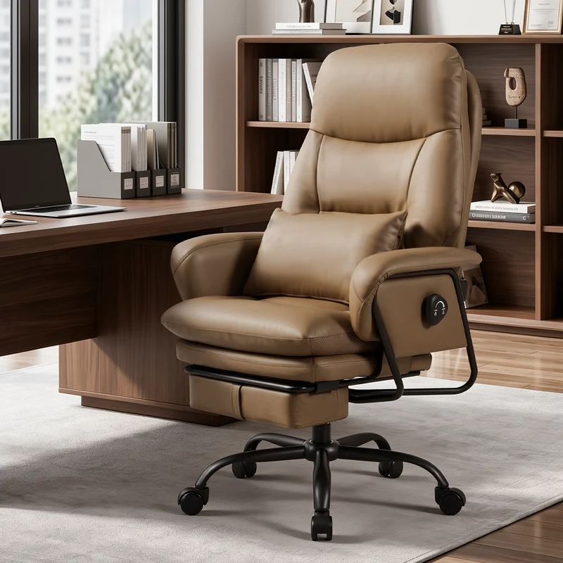 Nora Ergonomic Leather Chair with Deep Reclining Comfort