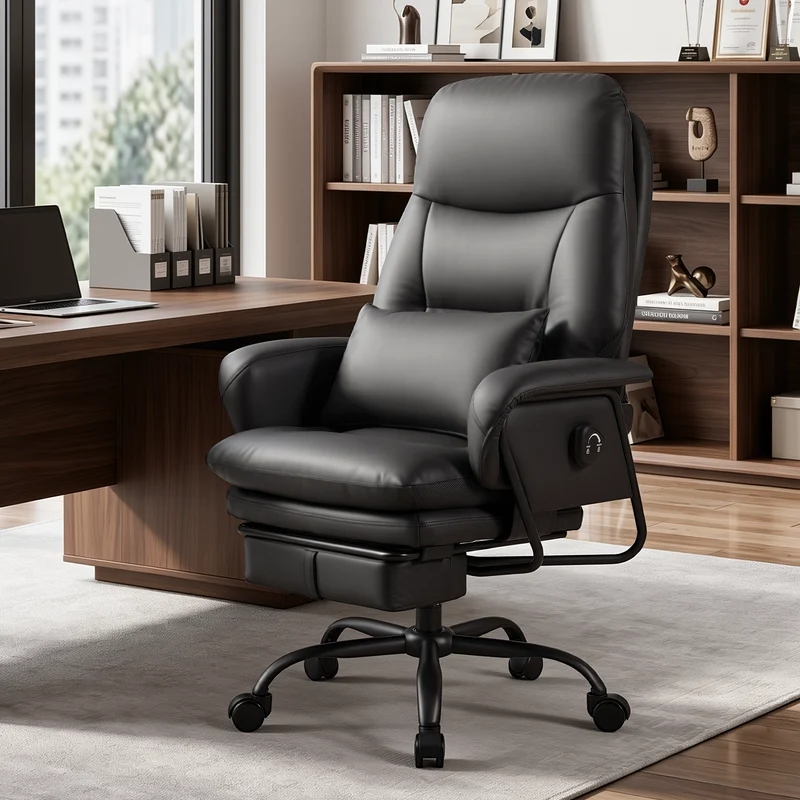 Nora Ergonomic Leather Chair with Deep Reclining Comfort