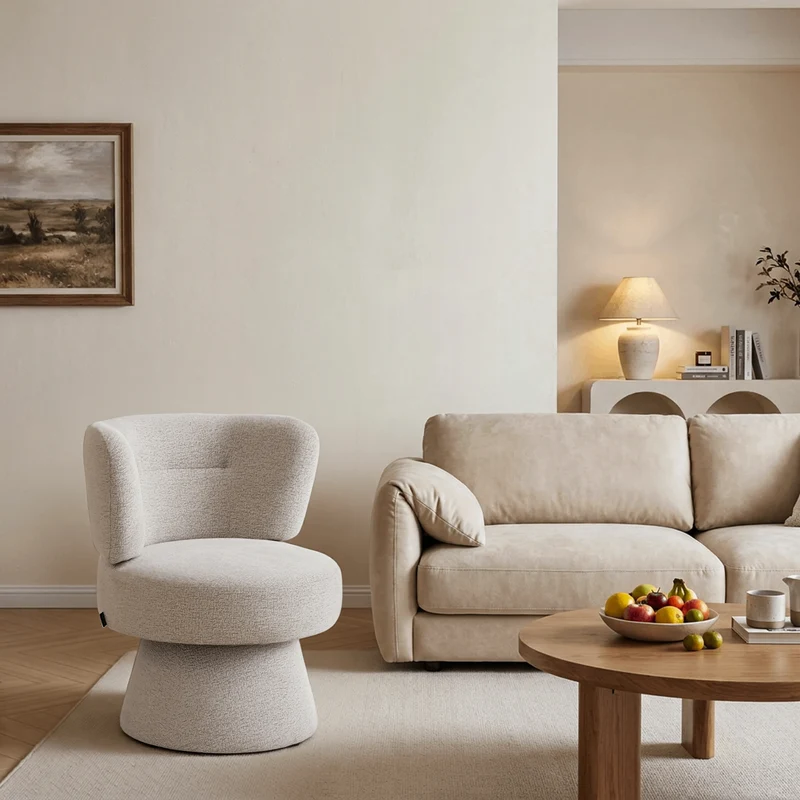 Cove Swivel Accent Chair with 360° Free Rotatable Base