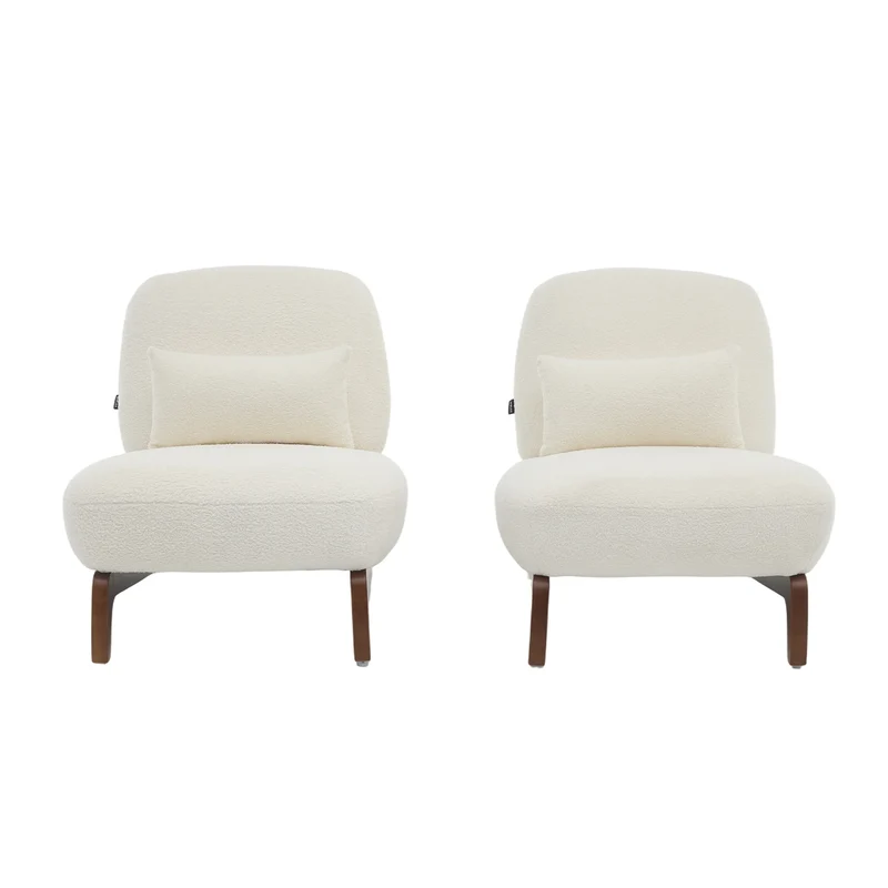 Cloud Nest Modern Boucle Accent chair with Wood Frame