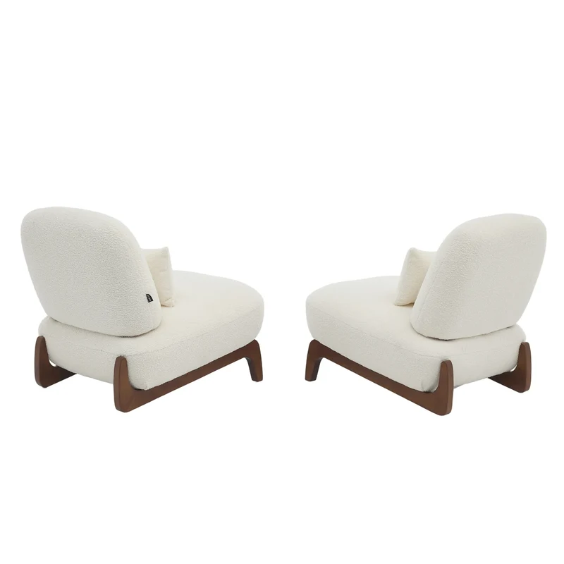 Cloud Nest Modern Boucle Accent chair with Wood Frame