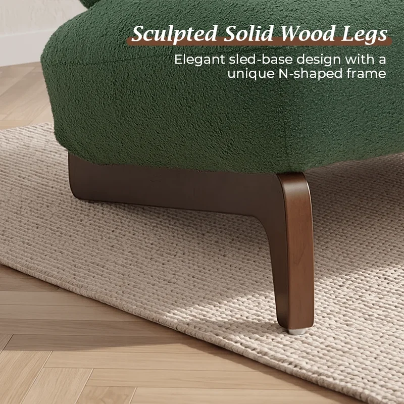 Cloud Nest Modern Boucle Accent chair with Wood Frame