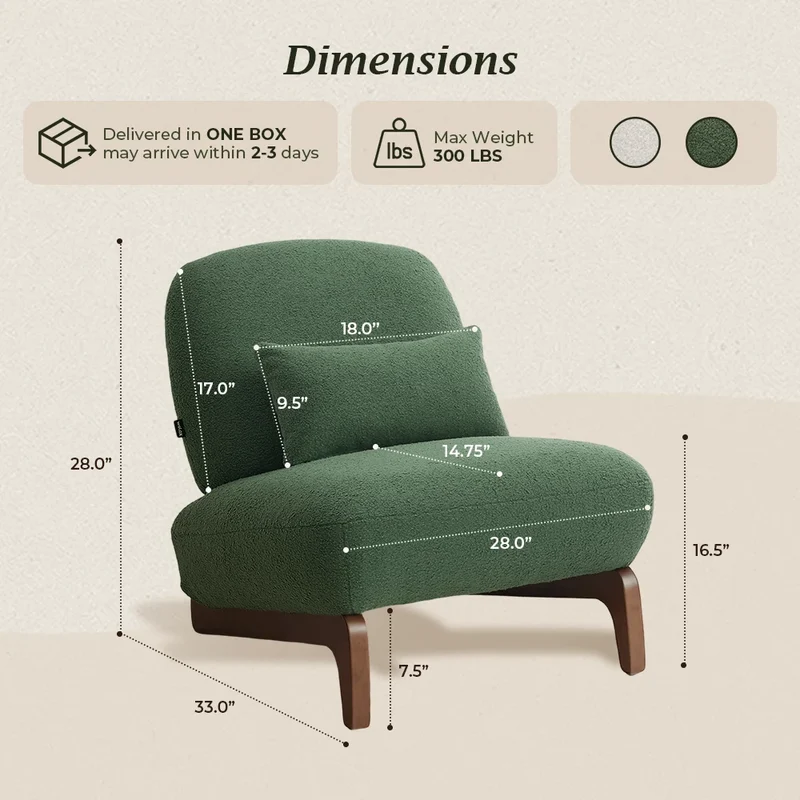 Cloud Nest Modern Boucle Accent chair with Wood Frame