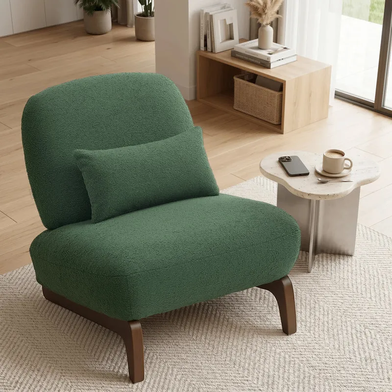 Cloud Nest Modern Boucle Accent chair with Wood Frame