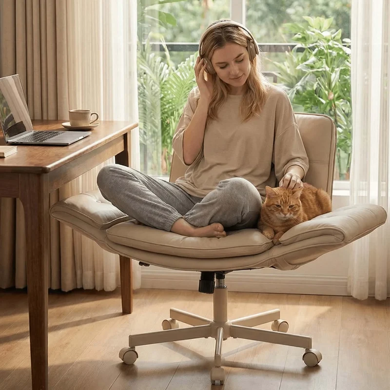 P6 Criss Cross Chair with Pet-Friendly Upholstery and Adjustable Armrests