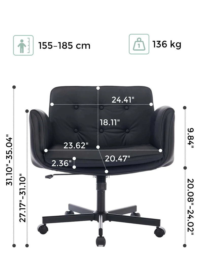 P6 Criss Cross Chair with Pet-Friendly Upholstery and Adjustable Armrests