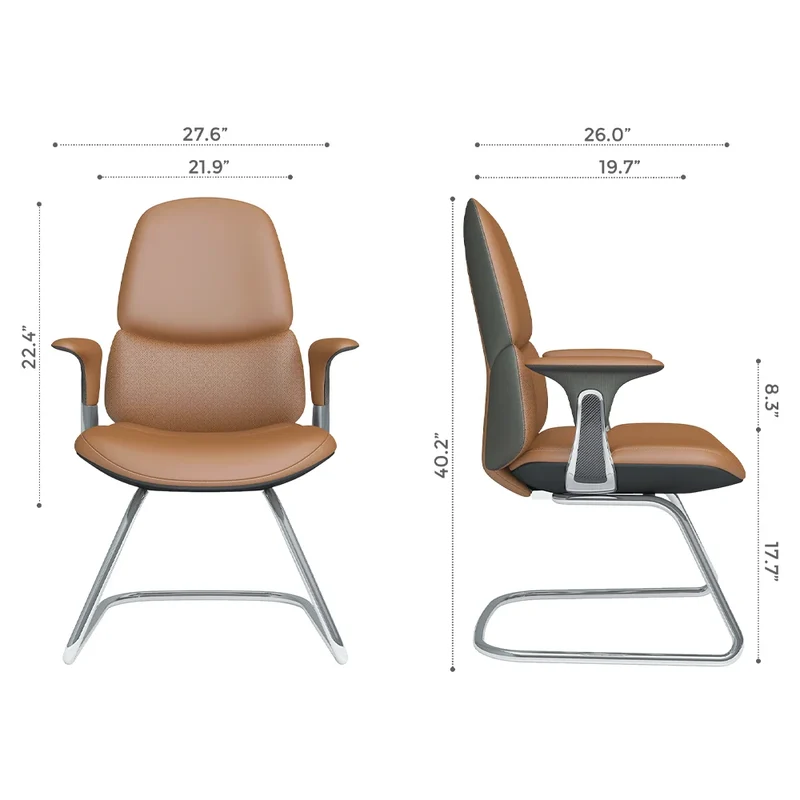 Omidi-Nyla Cantilever Leather Chair with Easy Adjustment
