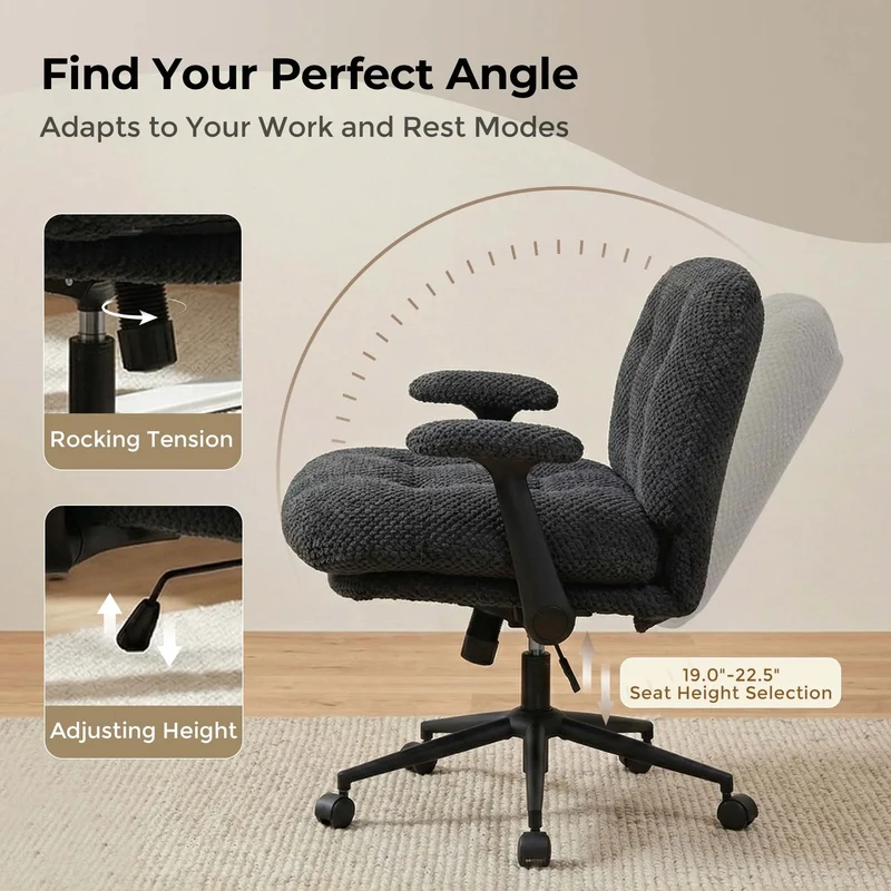 P5 Criss Cross Chair with Extra-Wide Seat and Flip Armrests