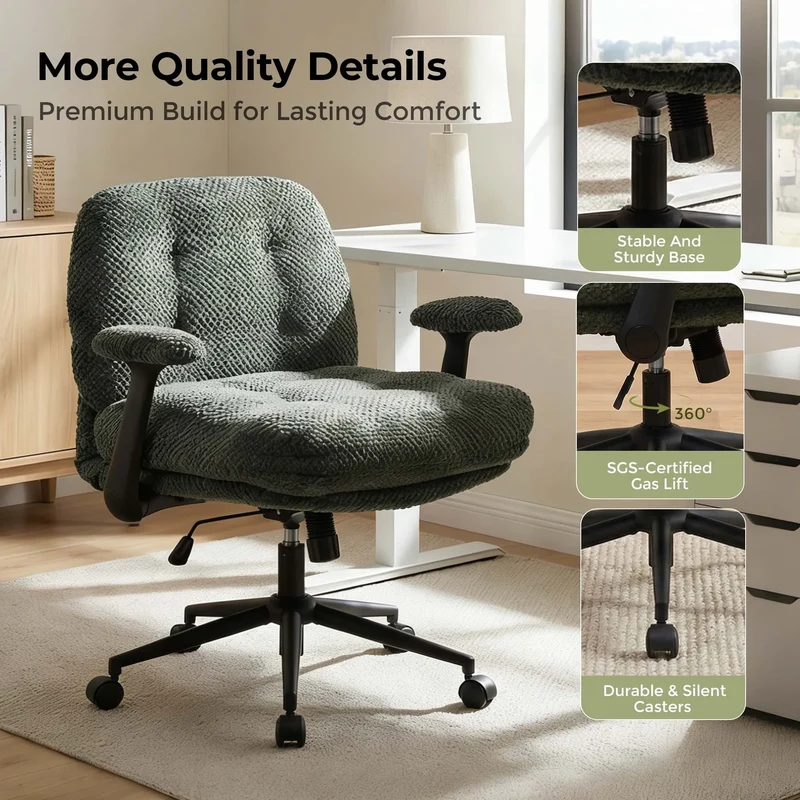 P5 Criss Cross Chair with Extra-Wide Seat and Flip Armrests