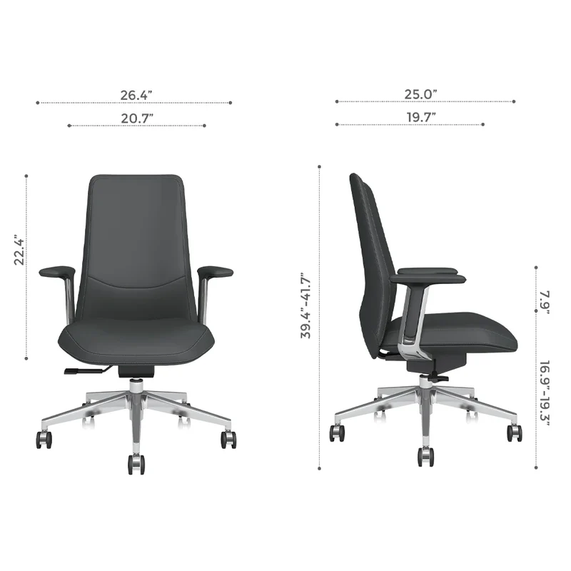 Omidi-Neris Mid-Back Leather Office Chair with Best Value