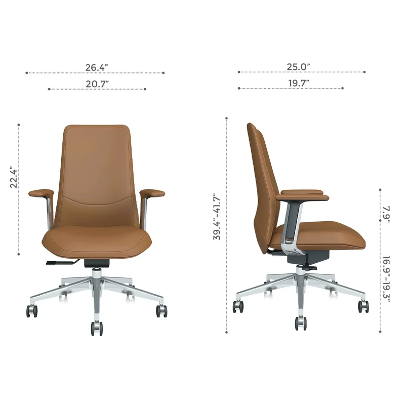 Omidi-Neris Mid-Back Leather Office Chair with Best Value