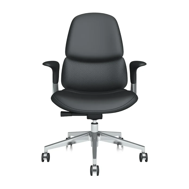 Omidi-Nyla Mid-Back Leather Chair with Easy Adjustment