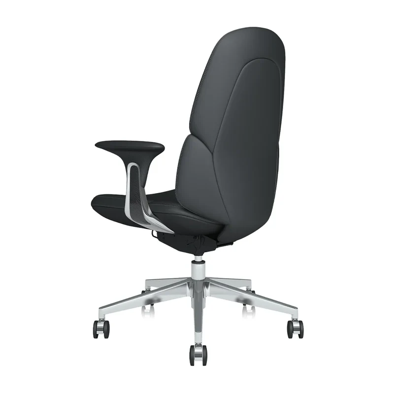 Omidi-Nyla Mid-Back Leather Chair with Easy Adjustment