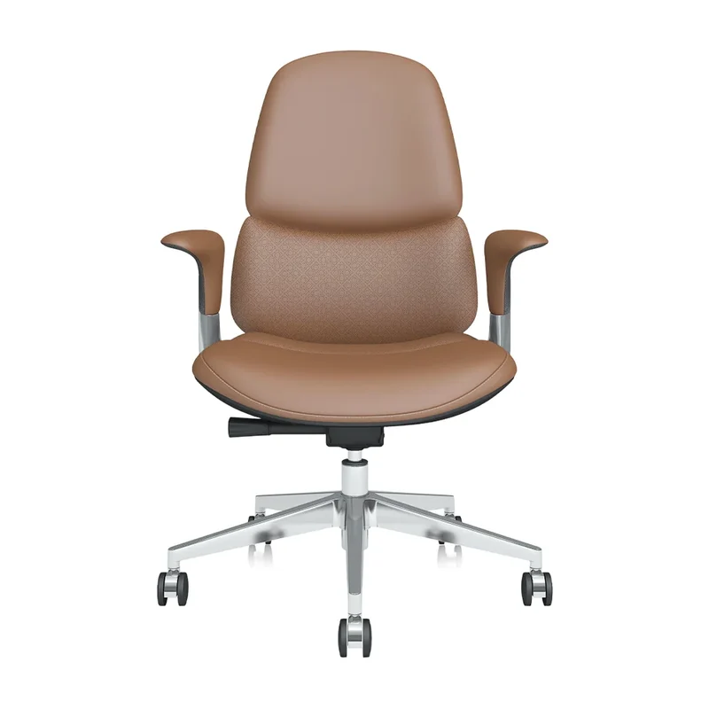 Omidi-Nyla Mid-Back Leather Chair with Easy Adjustment