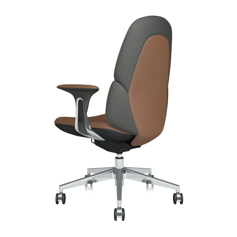 Omidi-Nyla Mid-Back Leather Chair with Easy Adjustment
