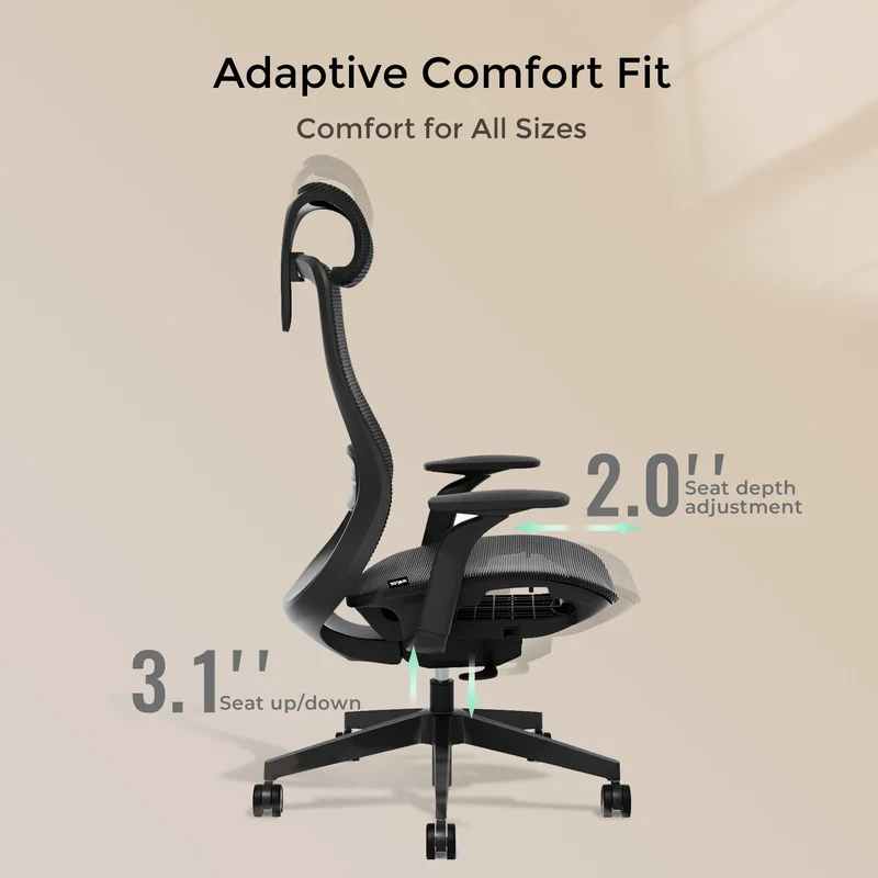 S5 Office Chair with Smooth Arch Design Style