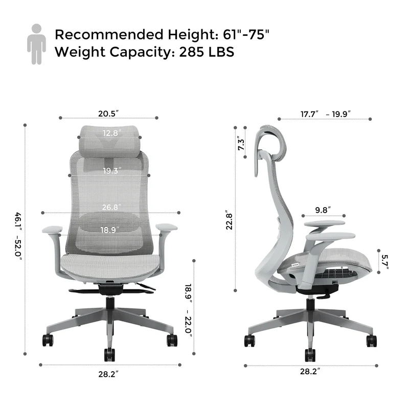 S5 Office Chair with Smooth Arch Design Style