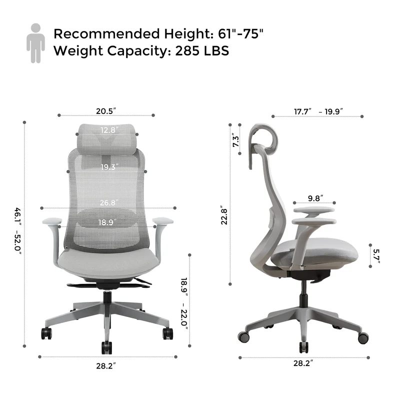 S5 Office Chair with Smooth Arch Design Style