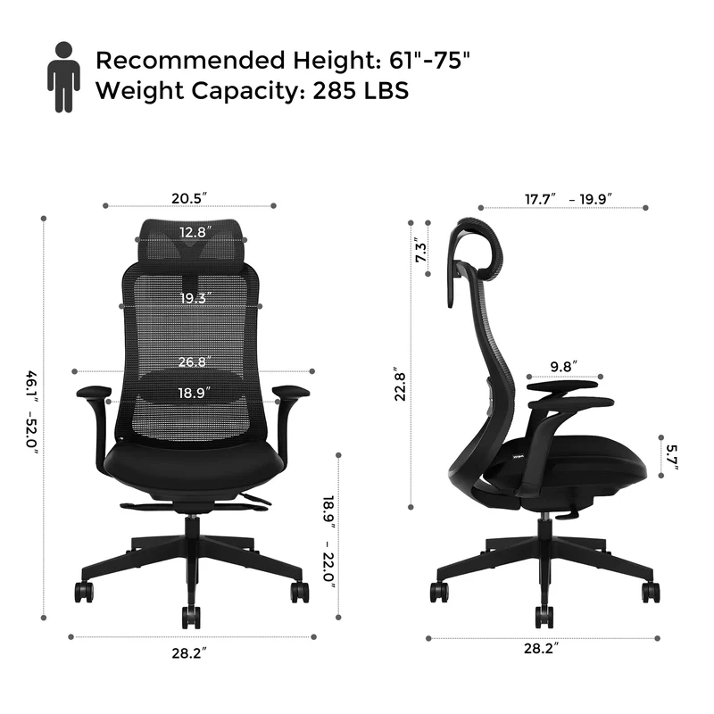 S5 Office Chair with Smooth Arch Design Style