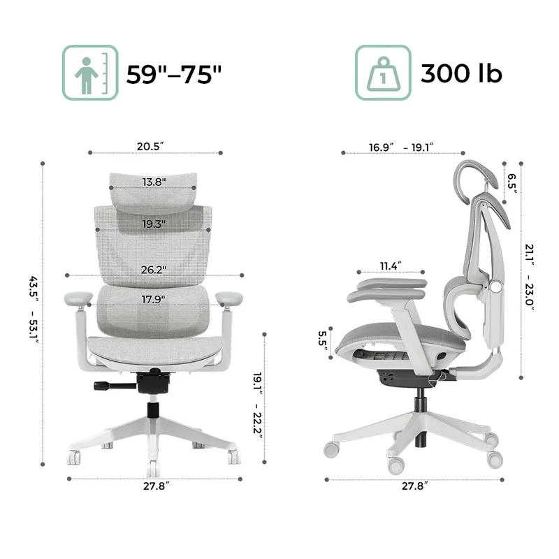 S7 Ergonomic Office Chair with Three-Button Adjustment