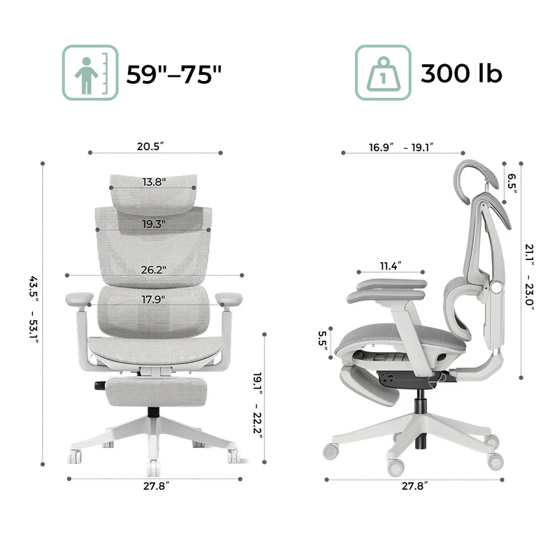 S7 Ergonomic Office Chair with Three-Button Adjustment