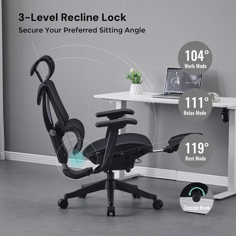 S7 Ergonomic Office Chair with Three-Button Adjustment