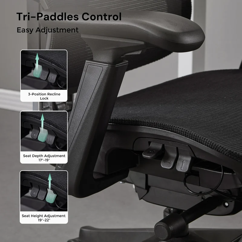 S7 Ergonomic Office Chair with Three-Button Adjustment