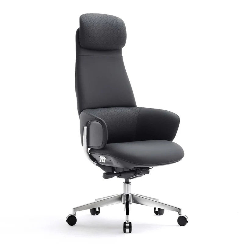 Omidi-Norris Premium Leather Chair with Lumbar Support