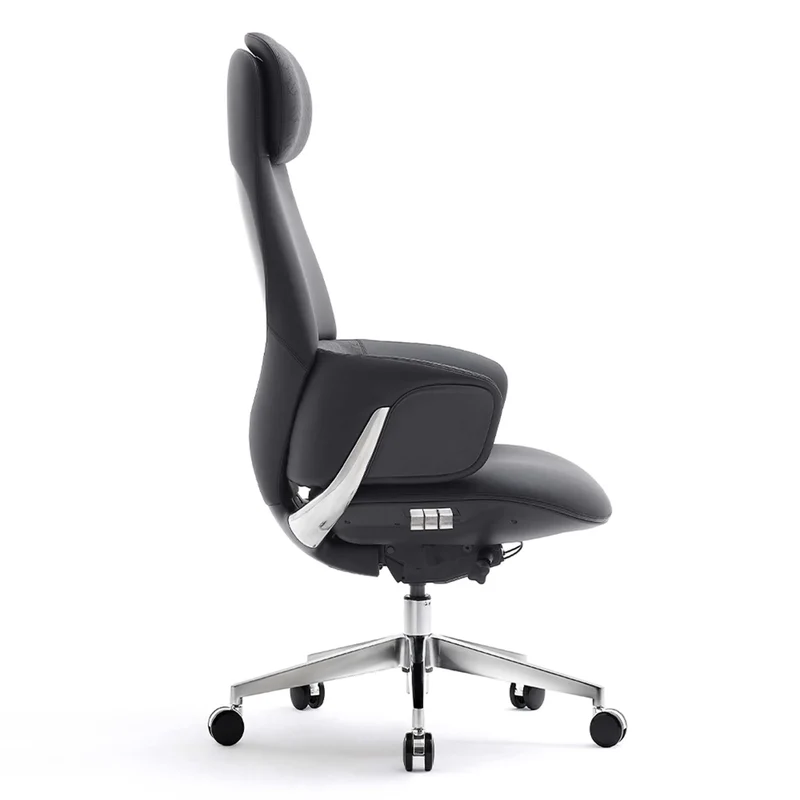 Omidi-Norris Premium Leather Chair with Lumbar Support