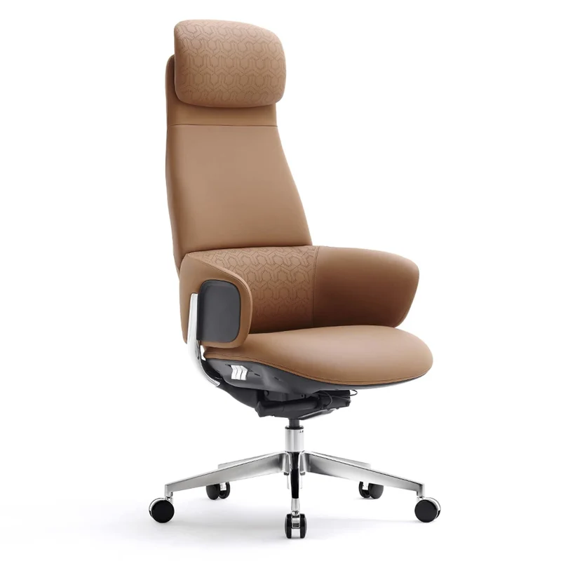 Omidi-Norris Premium Leather Chair with Lumbar Support